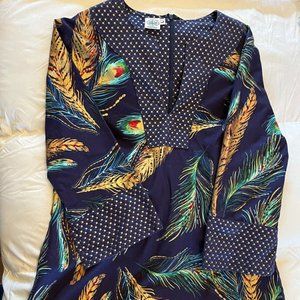 Handmade Tunic Medium Large Peacock Navy